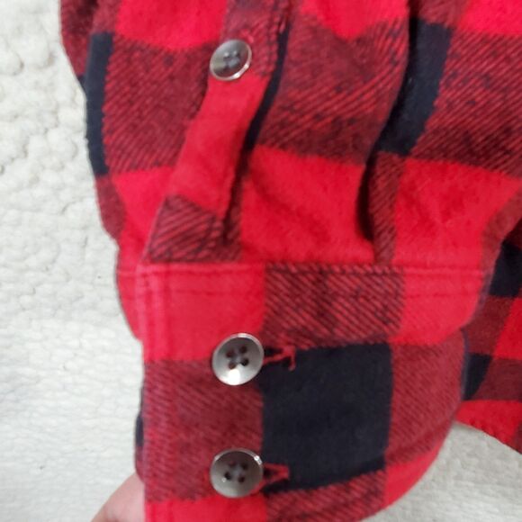 Woolrich Womens Black & Red Plaid Flannel Long Sleeve Button Shirt/Top Size Med - Picture 11 of 16